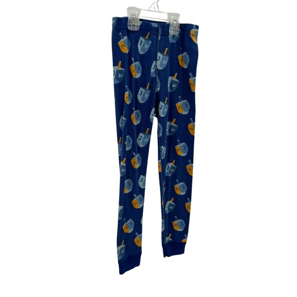 Hanna Andersson Organic Cotton Blue Dreidel Print Long John 2-Piece Pajama Set - Picture 5 of 6